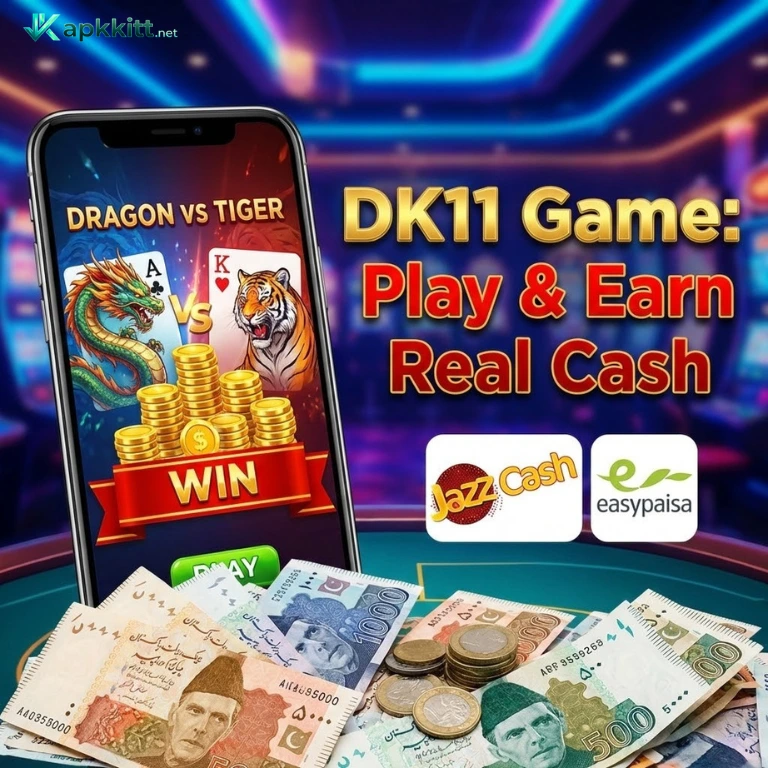 DK11 Game combines exciting gameplay like Dragon vs Tiger with real earning potential, directly integrated with Pakistani payment methods.