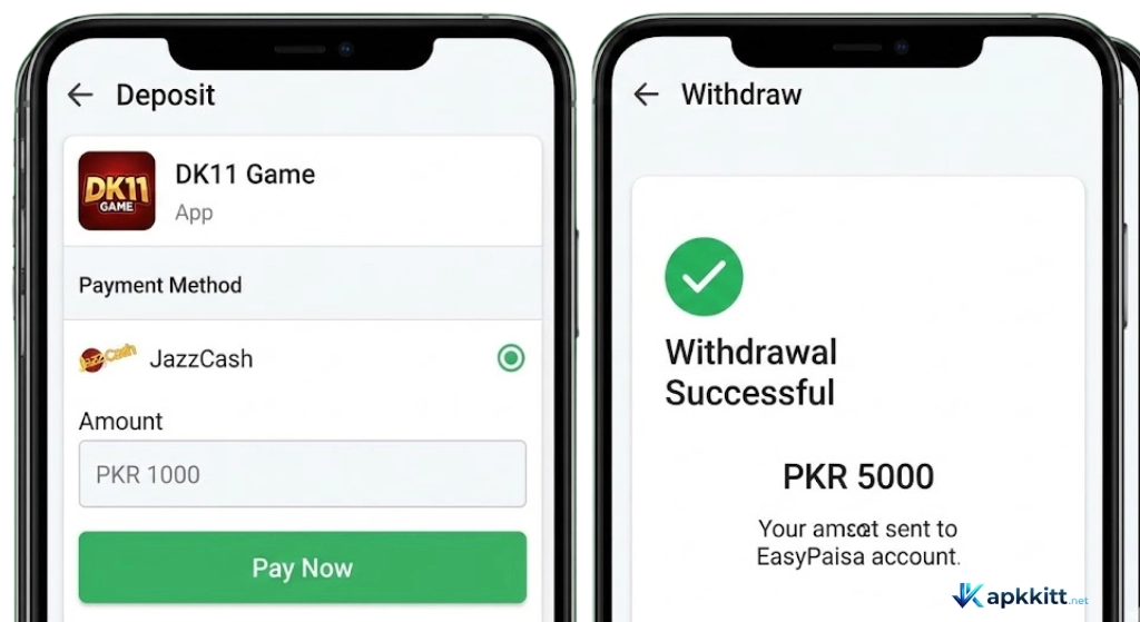 Manage your funds with ease using popular local payment methods like JazzCash and EasyPaisa for both deposits and instant withdrawals.